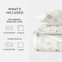 Casual Comfort Foliage Stripe Midweight Down Alternative Comforter Set