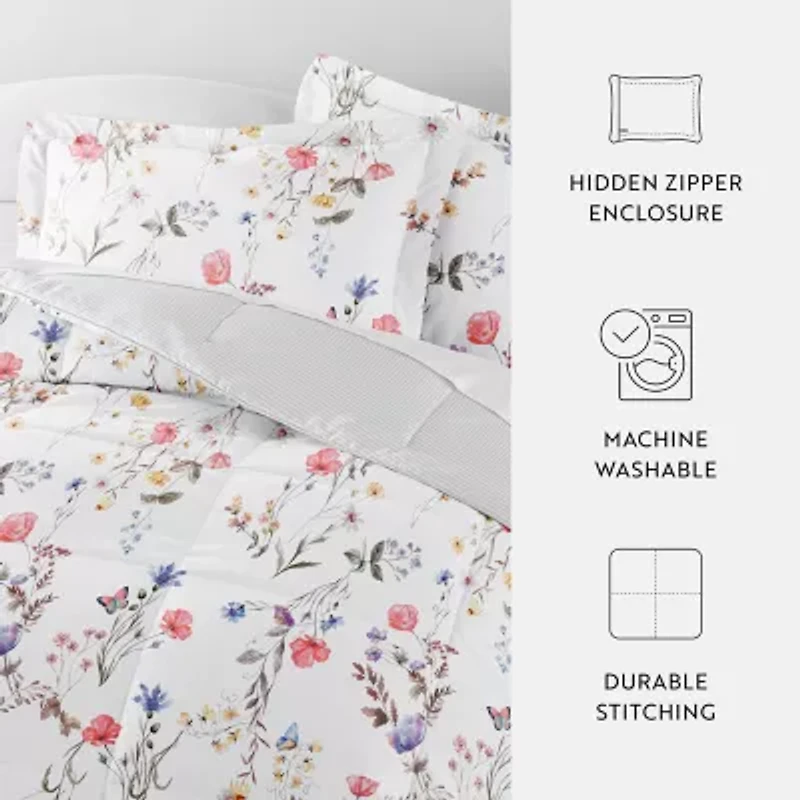 Casual Comfort Meadow Floral Midweight Down Alternative Comforter Set