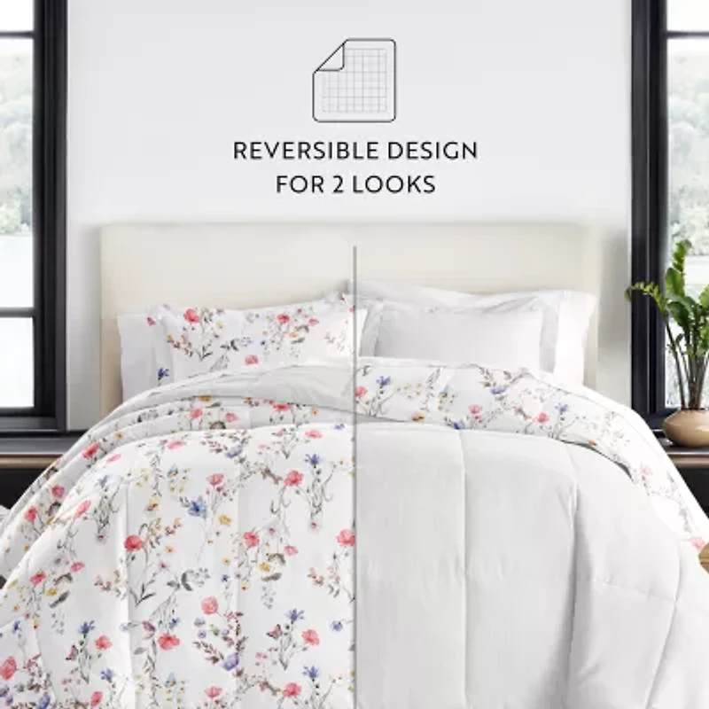Casual Comfort Meadow Floral Midweight Down Alternative Comforter Set