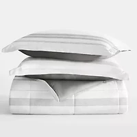Casual Comfort Stitch Stripe Midweight Down Alternative Comforter Set