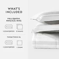 Casual Comfort Stitch Stripe Midweight Down Alternative Comforter Set