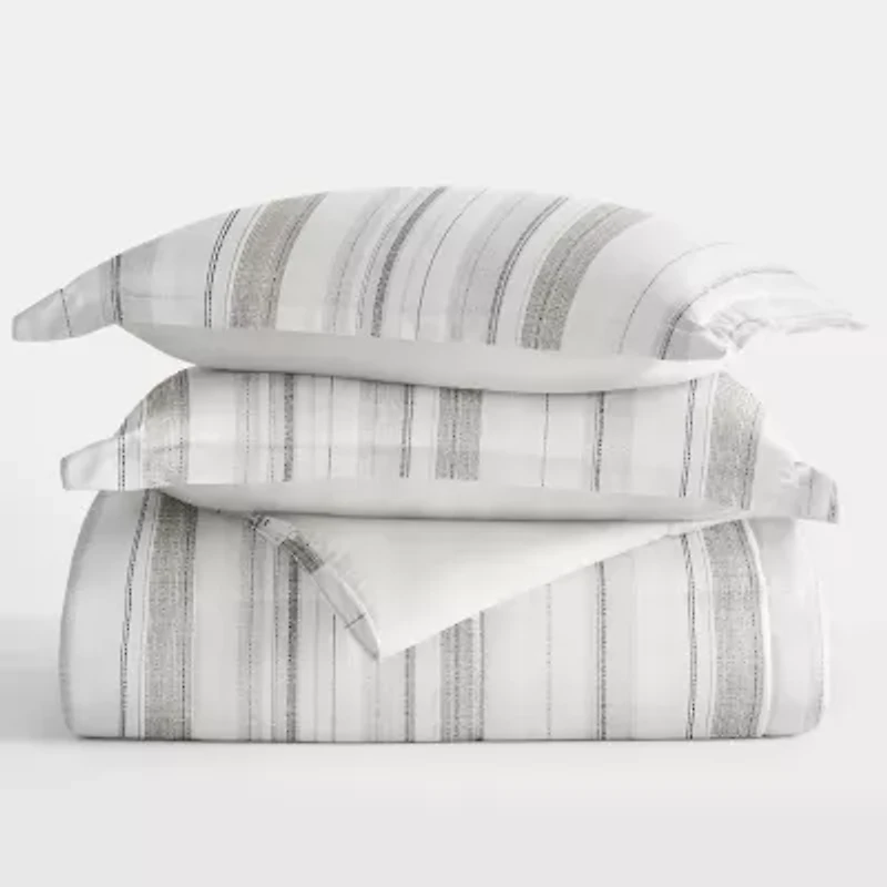 Casual Comfort Vertical Stripe Midweight Down Alternative Comforter Set