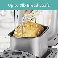 West Bend Hi-Rise Bread Maker with 12 Preset Digital Controls, in Gray