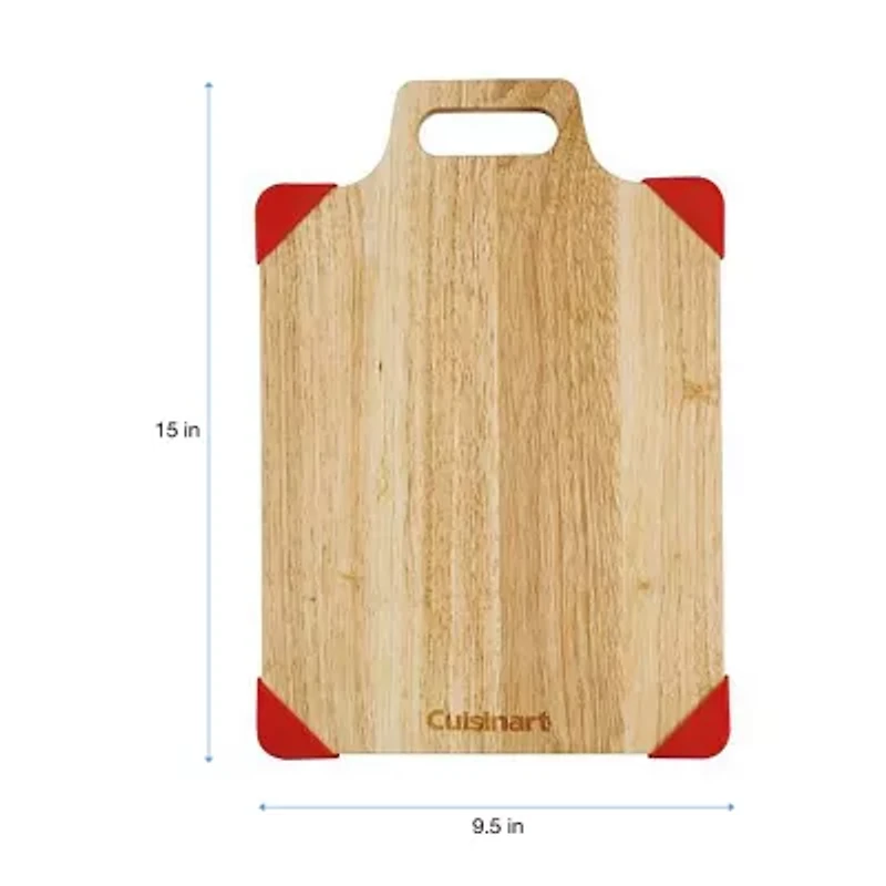 Cuisinart Rubberwood 15"x9.5" Cutting Board with Silicone Corners