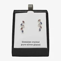 Sparkle Allure Cascade Womens Multi Color Cubic Zirconia Pure Silver Over Brass Pear Drop Earrings