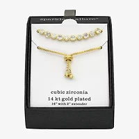 Sparkle Allure Womens Cubic Zirconia 14K Gold Over Brass Cushion 7.5 Inch Tennis Bracelet