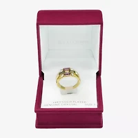 Sparkle Allure Faux Stacked Womens 2MM Multi Color Crystal 14K Gold Over Brass Band