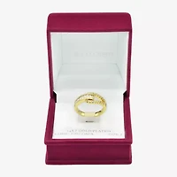 Sparkle Allure Buckle Womens 3MM Cubic Zirconia 14K Gold Over Brass Band