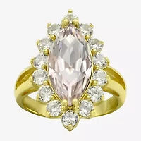 Sparkle Allure Womens Pink Cubic Zirconia 14K Gold Over Brass Marquise Halo Cocktail Ring