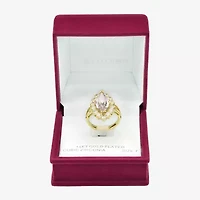 Sparkle Allure Womens Pink Cubic Zirconia 14K Gold Over Brass Marquise Halo Cocktail Ring