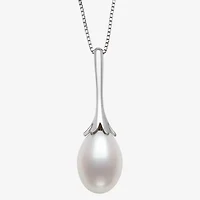 Womens White Cultured Freshwater Pearl Sterling Silver 18 Inch Pendant Necklace