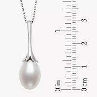 Womens White Cultured Freshwater Pearl Sterling Silver 18 Inch Pendant Necklace