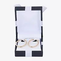 14K Gold 25mm Oval Hoop Earrings