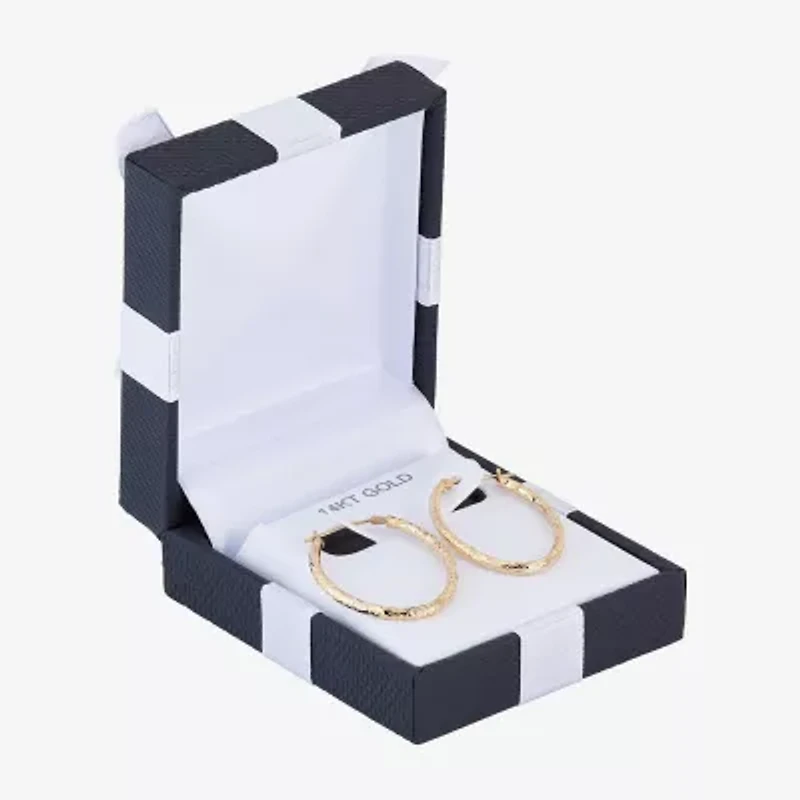 14K Gold 25mm Oval Hoop Earrings