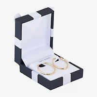 14K Gold 25mm Oval Hoop Earrings