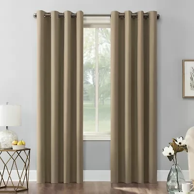 Sun Zero Saxon Grommet Top Energy Saving Blackout Single Curtain Panel