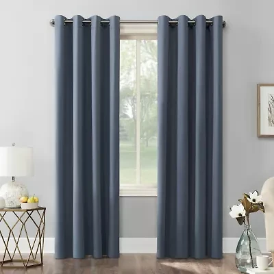 Sun Zero Saxon Grommet Top Energy Saving Blackout Single Curtain Panel