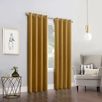 Sun Zero Saxon Grommet Top Energy Saving Blackout Single Curtain Panel