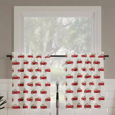 No 918 Christmas Truck Rod Pocket Tailored Valance