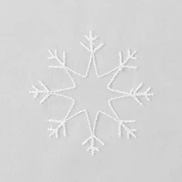 No 918 Holiday Snowflake Rod Pocket Embroidered Sheer Single Curtain Panel