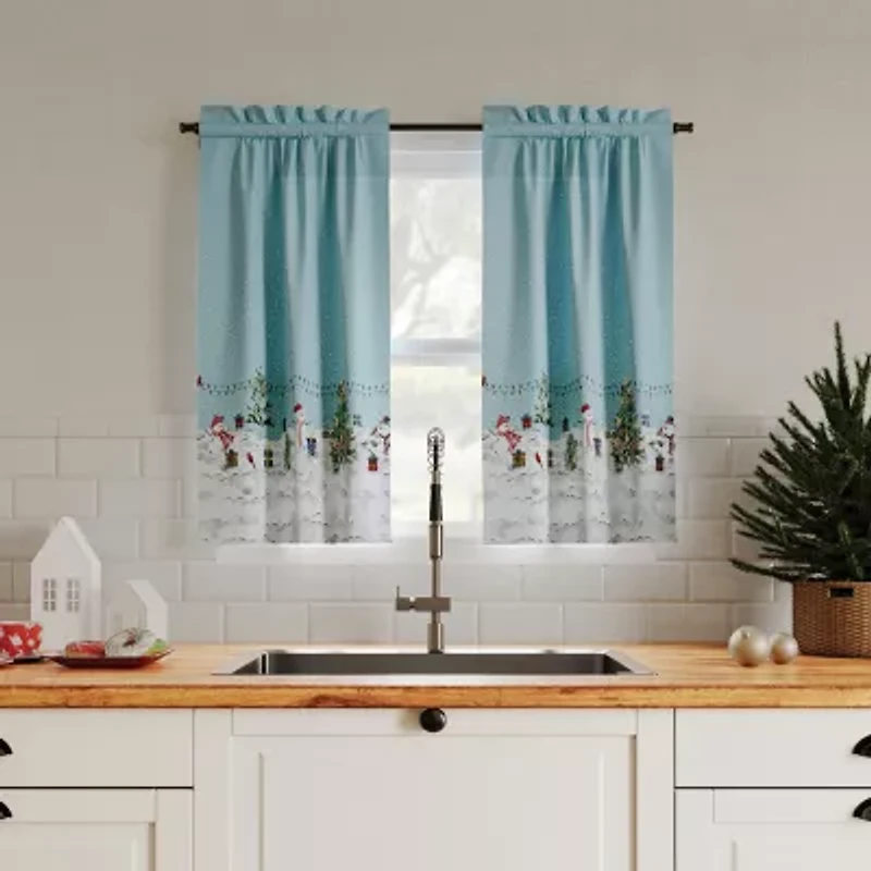 No 918 Holiday Wonderland Rod Pocket Tailored Valance