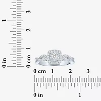 Womens 1/3 CT. T.W. Lab Grown White Diamond Sterling Silver Crossover Engagement Ring