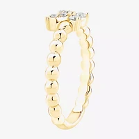 Butterfly (Vs2, F) Womens 1/6 CT. T.W. Lab Grown White Diamond 14K Gold Over Silver Cocktail Ring