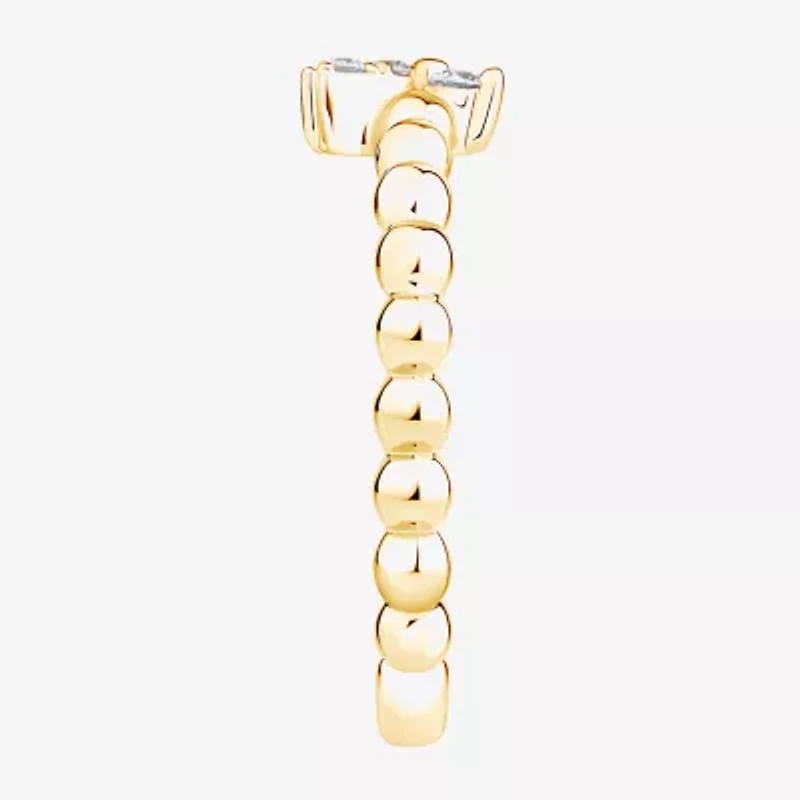 Butterfly (Vs2, F) Womens 1/6 CT. T.W. Lab Grown White Diamond 14K Gold Over Silver Cocktail Ring