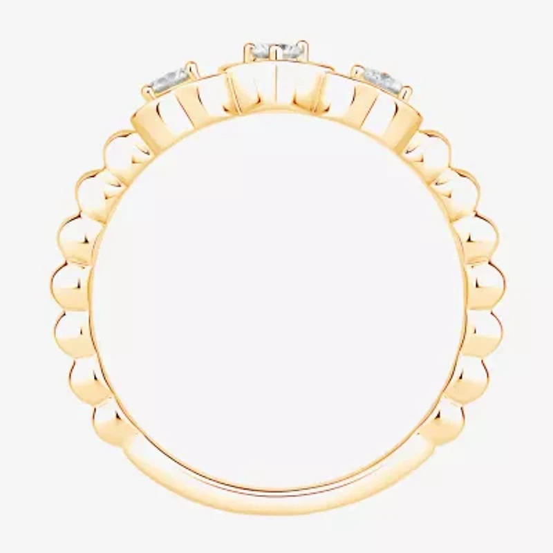 (Vs2, F) Womens 1/6 CT. T.W. Lab Grown White Diamond 14K Gold Over Silver Heart Cocktail Ring