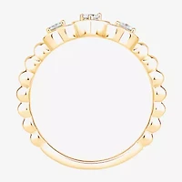 (Vs2, F) Womens 1/6 CT. T.W. Lab Grown White Diamond 14K Gold Over Silver Heart Cocktail Ring