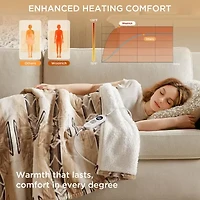 Woolrich Print Plush To Sherpa Heated Throw Automatic Shut Off