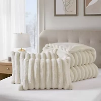 Madison Park Dahlia Faux Fur 3-pc. Midweight Comforter Set