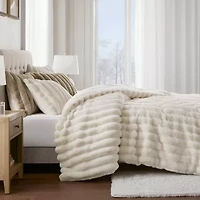 Madison Park Dahlia Faux Fur 3-pc. Midweight Comforter Set