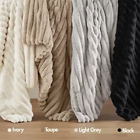 Madison Park Dahlia Faux Fur 3-pc. Midweight Comforter Set