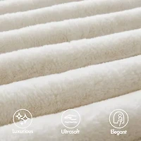 Madison Park Dahlia Faux Fur 3-pc. Midweight Comforter Set