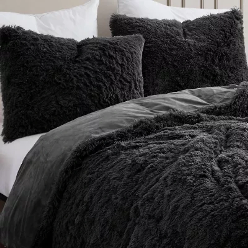 Sweet Home Collection™ 3 Piece Plush Shaggy Comforter Set Ultra Soft Luxurious Faux Fur Decorative Fluffy Crystal Velvet Bedding