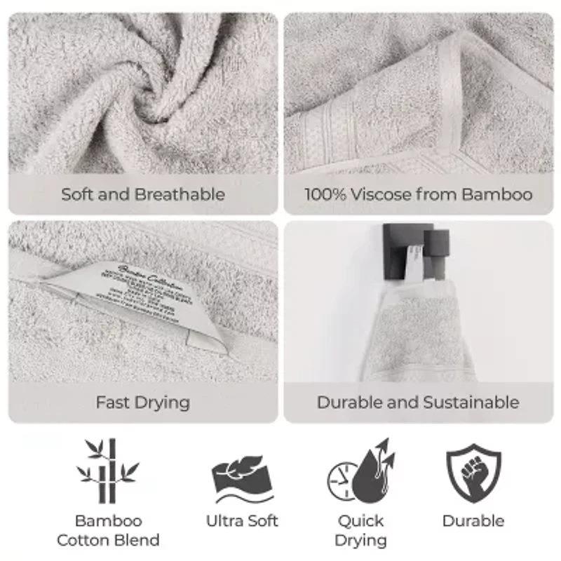 SUPERIOR® Bamboo Collection | 100% Ryon From 6-pc. Quick Dry Solid Bath Towel Set
