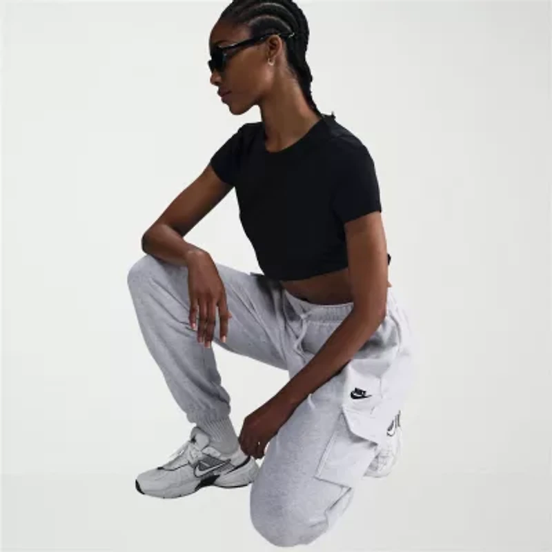 Nike Sportswear Club Fleece Womens Mid Rise Oversized Cargo Sweatpants