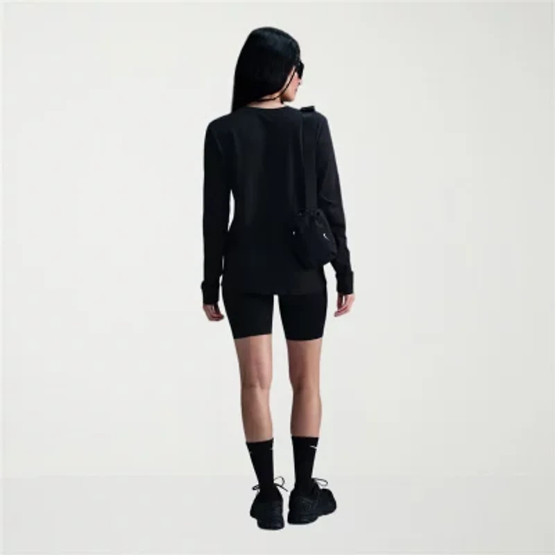 Nike Club Womens Crew Neck Long Sleeve Active T-Shirt