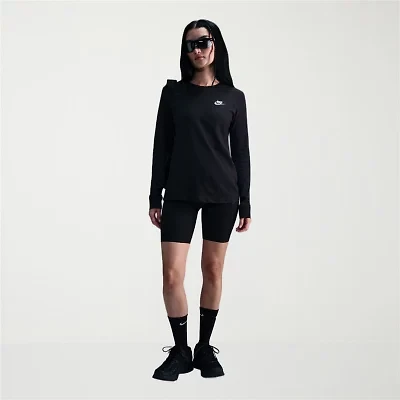 Nike Club Womens Crew Neck Long Sleeve Active T-Shirt