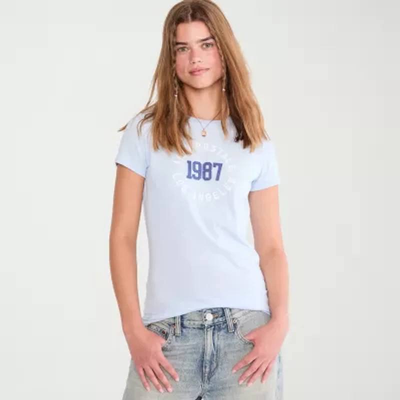AEROPOSTALE Womens Juniors Round Neck Short Sleeve Regular Fit Graphic T-Shirt