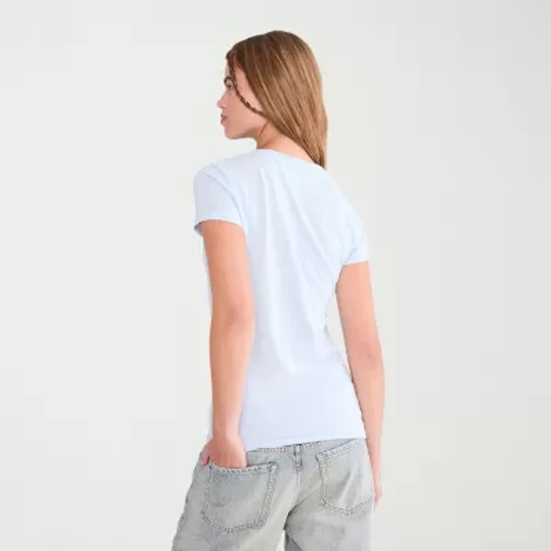 AEROPOSTALE Womens Juniors Round Neck Short Sleeve Regular Fit Graphic T-Shirt