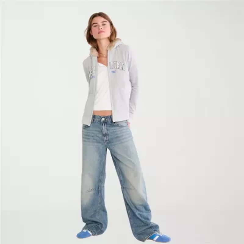 AEROPOSTALE Womens Long Sleeve Fur Hoodie