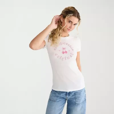 AEROPOSTALE Womens Juniors Crew Neck Short Sleeve Regular Fit Graphic T-Shirt