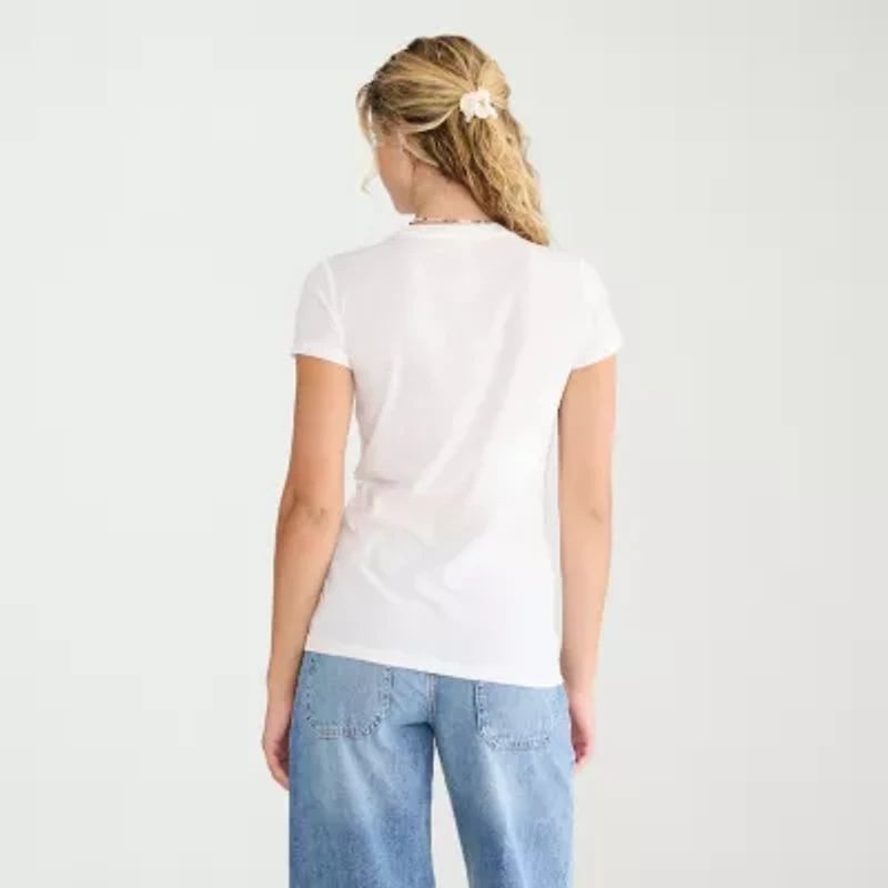 AEROPOSTALE Womens Juniors Crew Neck Short Sleeve Regular Fit Graphic T-Shirt