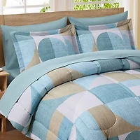 Sweet Home Collection™ Geo-Aqua 7 Piece Bed a Bag Set