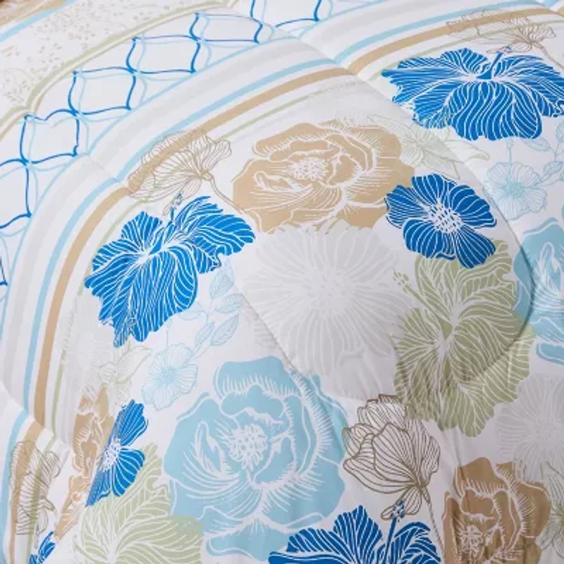 Sweet Home Collection™ Floral Stripe 7 Piece Bed a Bag Set