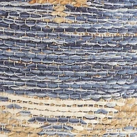 LR Home Elma Handmade Bohemian Jute Blend Medium Pouf Striped Ottoman