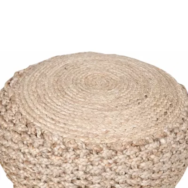 LR Home Elida 10" Handmade Jute Pouf