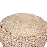 LR Home Elida 10" Handmade Jute Pouf